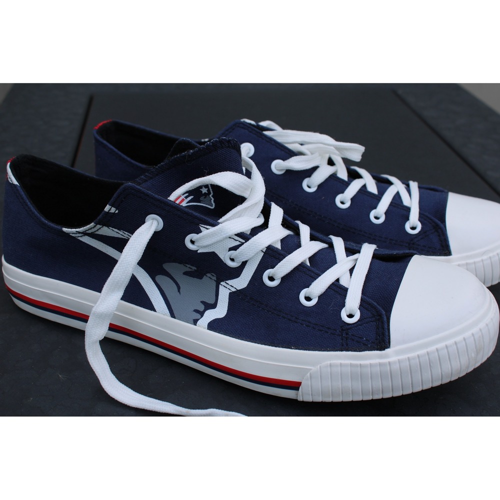 FOCO NFL New England Patriots Mens Low Top Sneakers Navy Blue Canvas Size 11